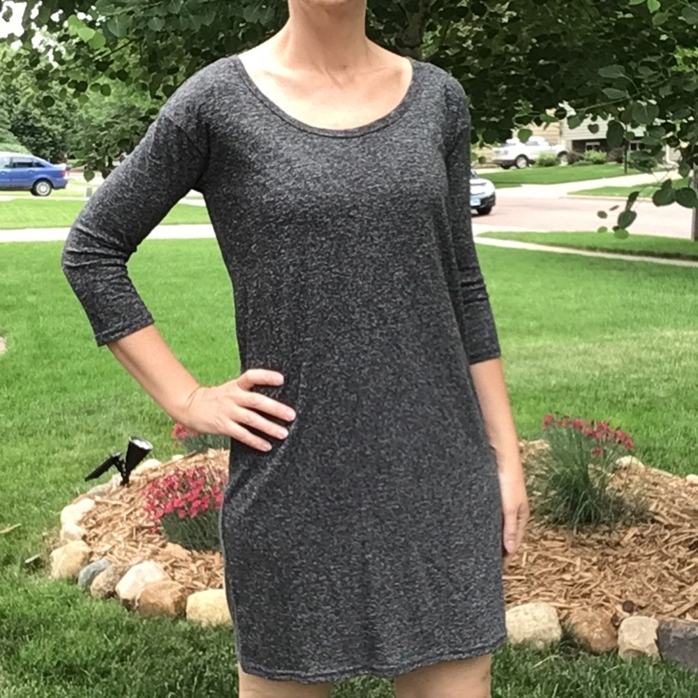 comfy GAP heathered gray tee dress shift XS S